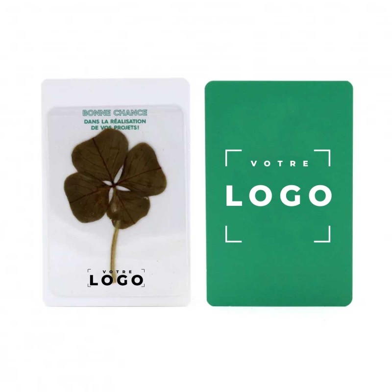 Carte trèfle à 4 feuilles personnalisée | Carte porte-bonheur