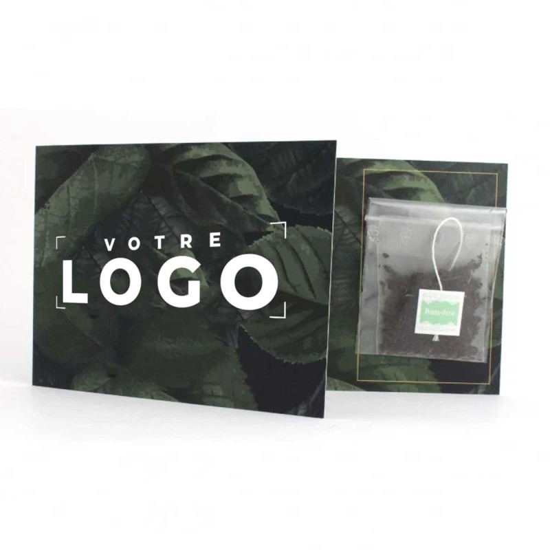 Carte personnalisée avec sachet de thé ou tisane | Goodie d’entreprise