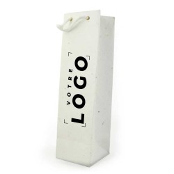 Sac Bouteille Papier à Graines avec Cordelette | Goodie écologique