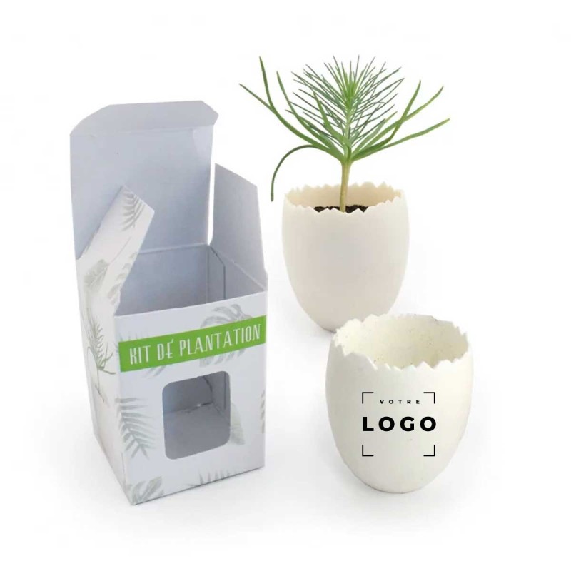 Pot de Plantation Œuf Gris Nuage – Goodie Écologique Entreprise