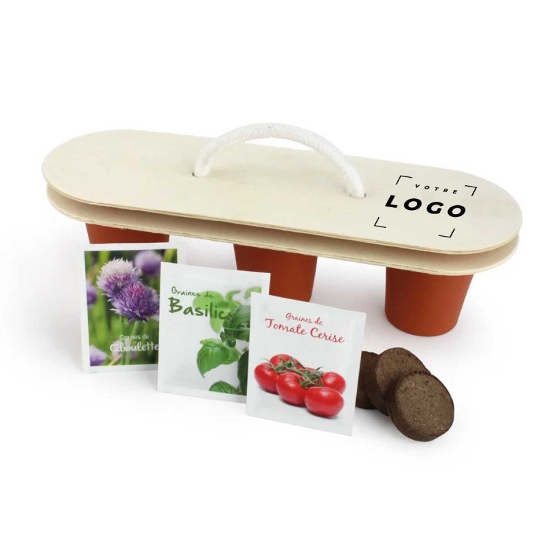 Kit de Plantation Triple – Pots en Terre Cuite Personnalisables