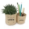 Duo de Pots en Toile de Jute avec Plante | Cadeau d’Entreprise