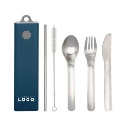 Set de couverts 5 pièces personnalisable – Étui compact, acier inox