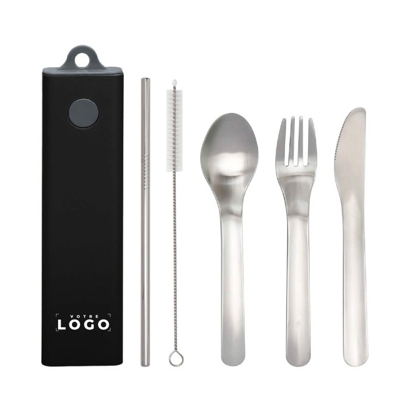 Set de couverts 5 pièces personnalisable – Étui compact, acier inox