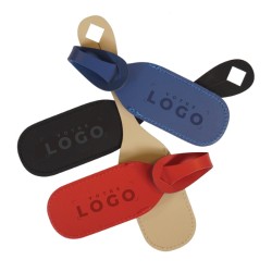 Porte-étiquette bagage cuir régénéré personnalisable – Made In France