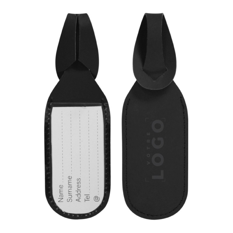 Porte-étiquette bagage cuir régénéré personnalisable – Made In France