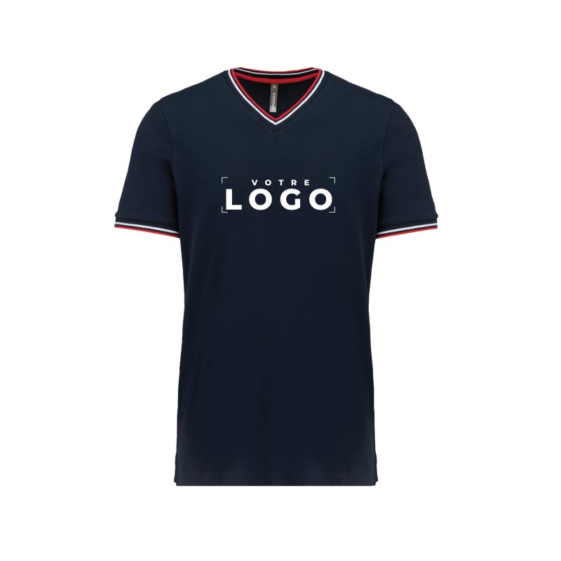 Tee-shirt col V homme tricolore – Goodies textile entreprise