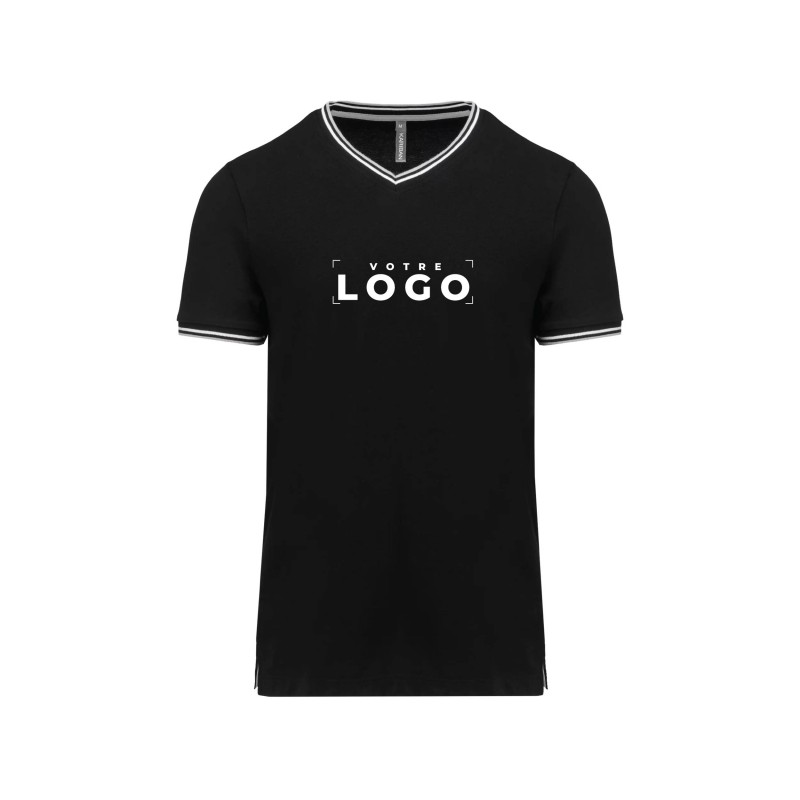 Tee-shirt col V homme tricolore – Goodies textile entreprise