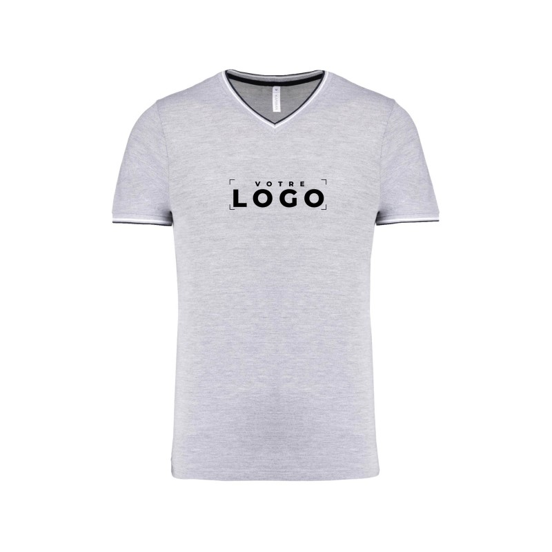 Tee-shirt col V homme tricolore – Goodies textile entreprise