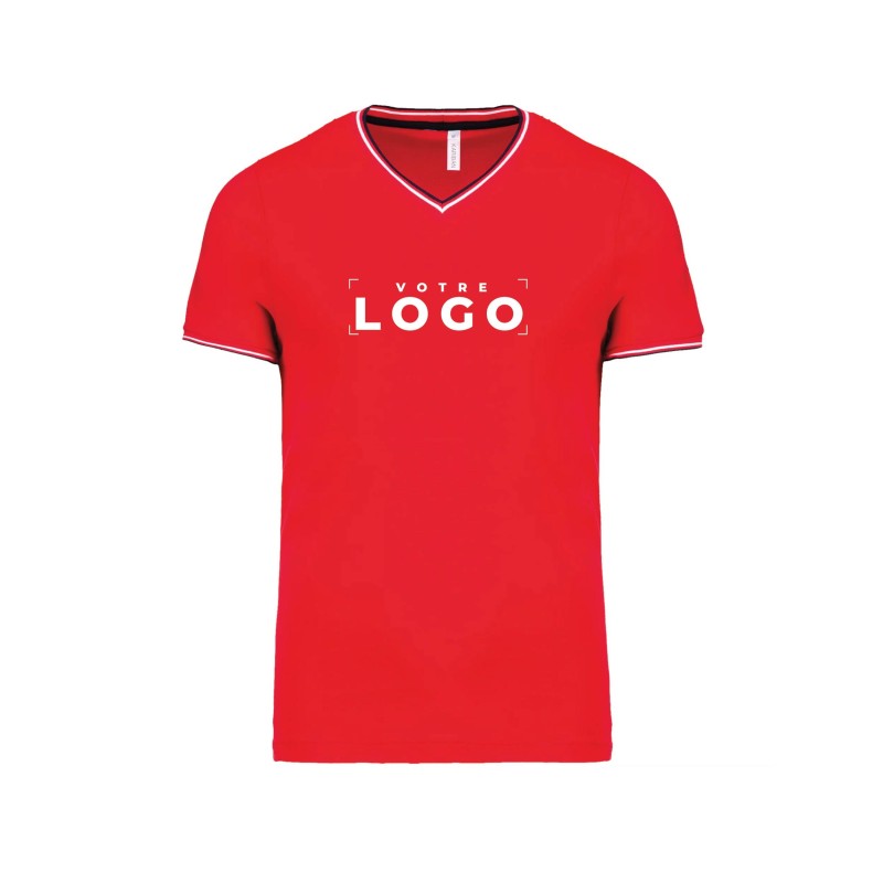 Tee-shirt col V homme tricolore – Goodies textile entreprise