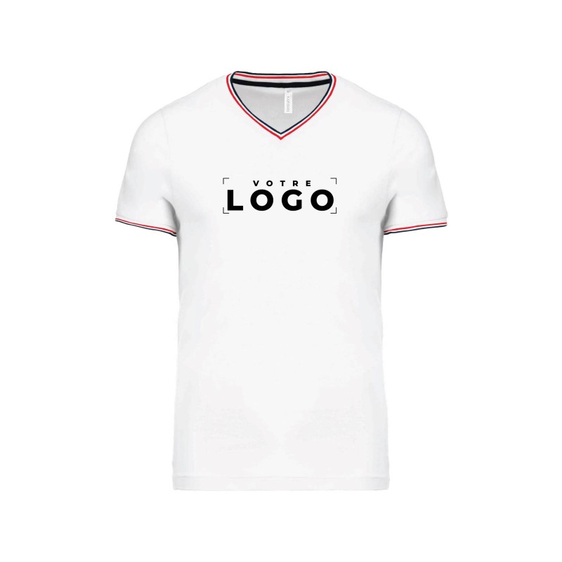 Tee-shirt col V homme tricolore – Goodies textile entreprise