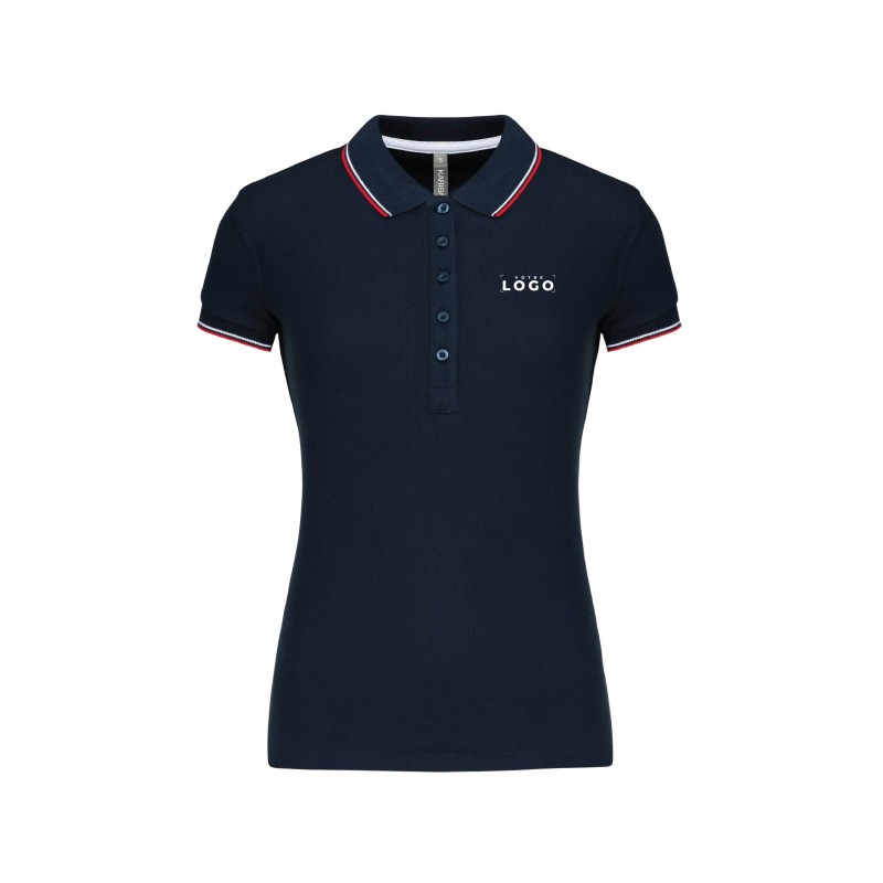 Polo maille piquée femme tricolore – Goodies textile entreprise